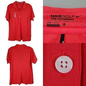 Nike Golf Polo Shirt Tour Performance Women's XL Red Short Sleeve New